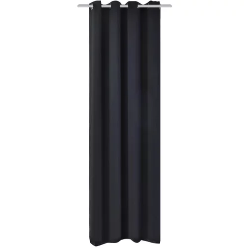 vidaXL Zatemnitvena zavesa s kovinskimi obročki 270x245 cm črne barve