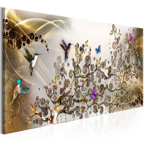  Slika - Hummingbirds Dance (1 Part) Gold Narrow 120x40