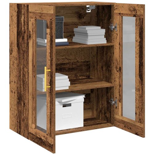  Zidni ormar s staklenim vratima Starinsko drvo 69 5x34x90 cm Slike