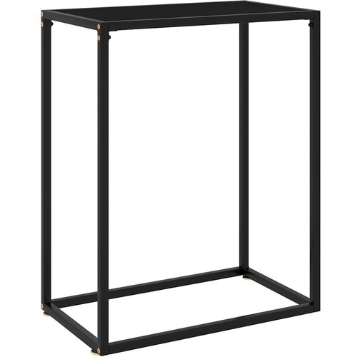  Konzolni stol crni 60 x 35 x 75 cm od kaljenog stakla Slike