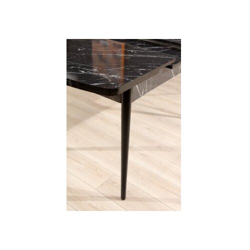 Hanah home produžni trpezarijski sto bendir black Slike
