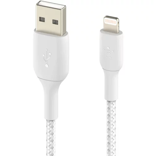 Belkin USB na iPhone/iPad Lightning MFi kabel, pleten iz najlona, serija BOOST?CHARGE proizvajalca 15 cm - bel, (20764305)