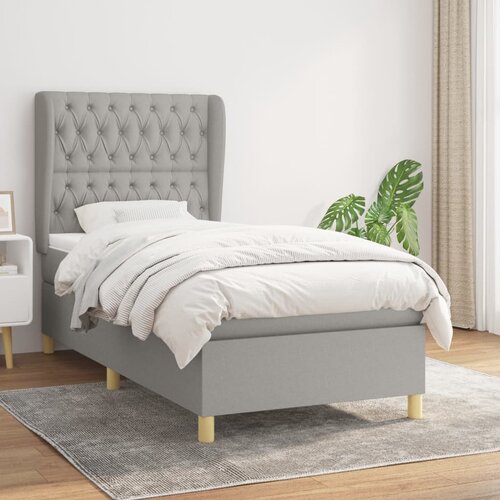 The Living Store Box spring postelja z vzmetnico svetlo siv 100x200 cm blago - Box Spring Postelja, (21518114) Cene