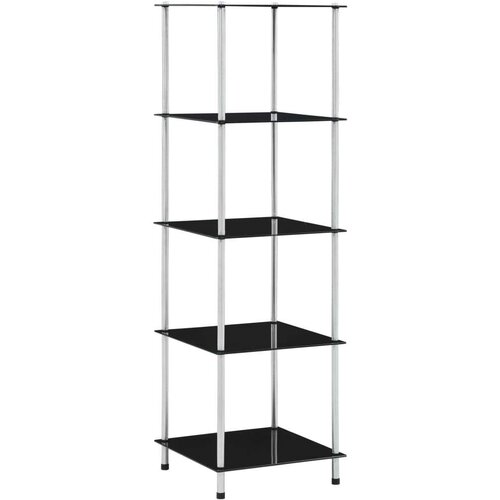 vidaXL Police s 5 razina crne 40 x 40 x 130 cm od kaljenog stakla Cijene