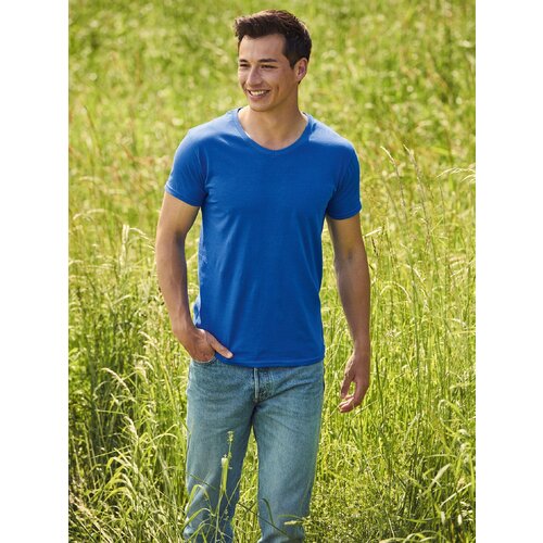 Fruit Of The Loom Blue Men&amp;#039;s T-shirt Iconic V-Neck Slike