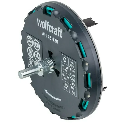 Wolfcraft Kruna za bušenje rupa u drvu (Radni promjer: 45 mm - 130 mm, Dubina reza: 30 mm)