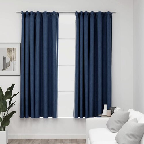  Zavjese za zamračivanje s kukama 2 kom plave 140 x 175 cm Cijene