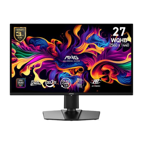 MSI Zaslon MAG 274QP QD-OLED X24 27" / WQHD / 240Hz / 0,03 ms (GTG) (črn) - nastavljiv po vi&scaron;ini Cene