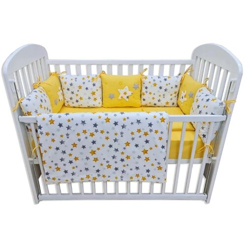 Fim Baby posteljina za krevetac sa jastučićima Zvezdice, žuta Slike