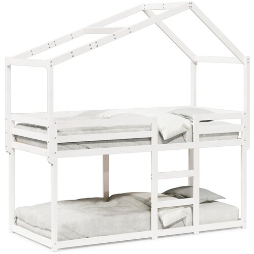 VidaXL Pograd s streho bel 90x190 cm trdna borovina Slike