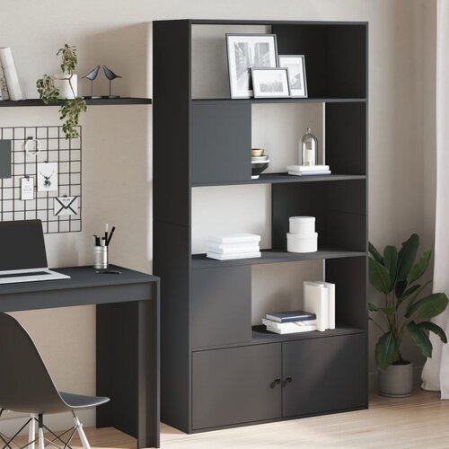 The Living Store Knjižna omara črna 100x36x189 cm inženirski les - Knjižna Omara, (21437208) Slike