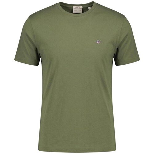 Gant Majice s kratkimi rokavi REG SHIELD SS T-SHIRT 2601.2003184 Zelena Cene