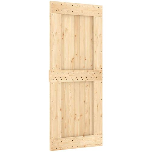 vidaXL Drsna vrata s kompletom vodil 85x210 cm trdna borovina Cene