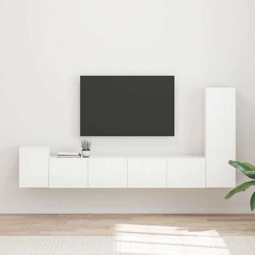  Set TV komoda Zidne 3 pcs Visoki sjaj bijela Konstruirano drvo Cene