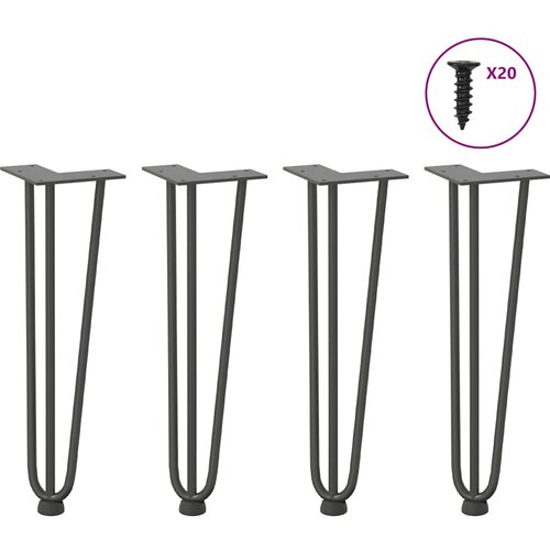 vidaXL noge za mizo za lase 4 kosi antracit 42 cm trdno jeklo Cene