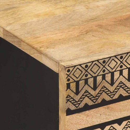  Krevetni ormarići 2 kom crni 40x33,5x46cm puno grubo drvo mango Slike