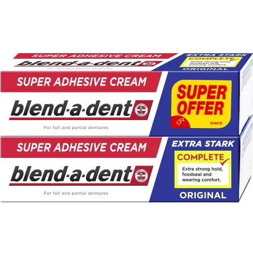 Blend-a-dent Extra Strong Original Super Adhesive Cream krema za fiksiranje 2x47 g unisex
