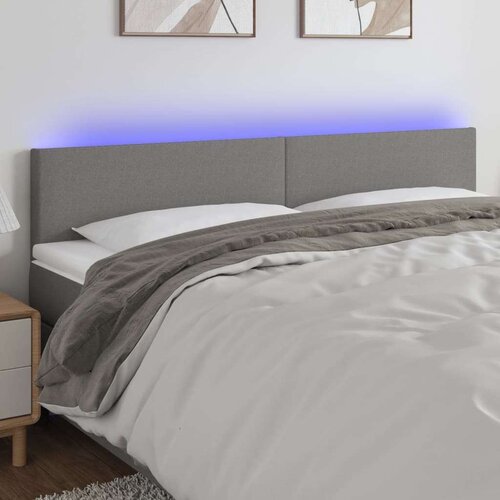  Posteljno vzglavje temno sivo 180x5x78/88 cm blago, (20794000) Slike