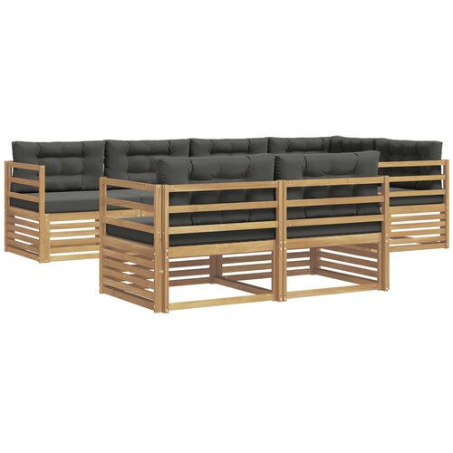 vidaXL Zunanja garnitura za sedenje 7 pcs Bela in antracit Poliester, (5000282707) Cene
