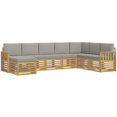  Set vanjskih sofa 8 kom. Bijela i svijetlosiva Poliester Slike