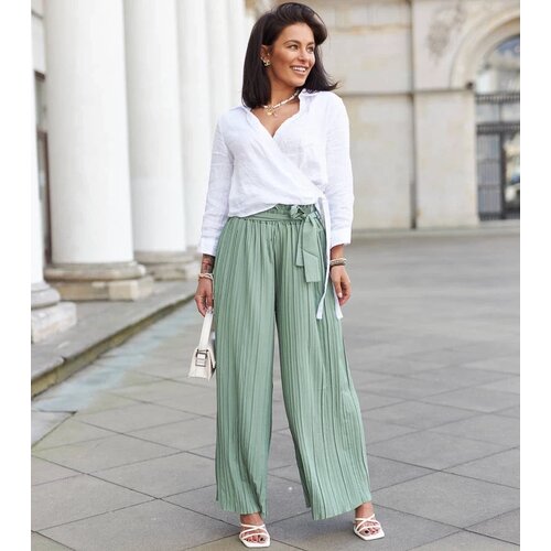 UR/CEO Green wide pleated women's pants Zakia Cijene