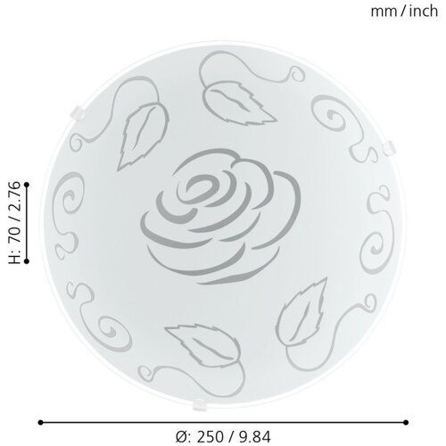 Eglo Mars 1 plafonjera/1, e27, motiv ruža Slike