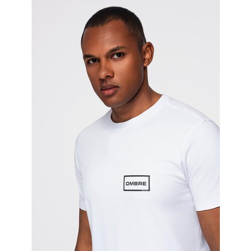 Ombre Men&amp;#039;s REGULAR cut printed knit shirt - white Slike
