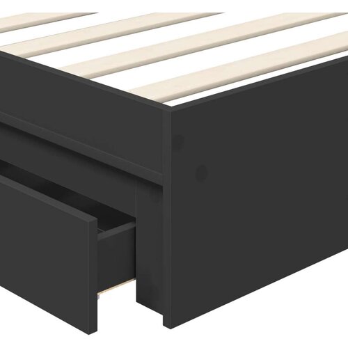  Krevet s od storage Crna 75 x 190 cm Konstruirano drvo Slike