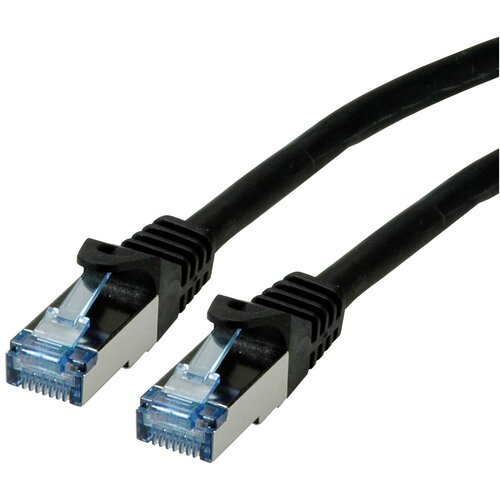 Roline 21.15.2850 RJ45 omrežni kabel\, patch kabel cat 6a s/ftp 0.50 m črna 1 kos, (20420520) Cene