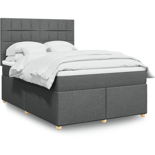 vidaXL Box spring postelja z vzmetnico temno siva 160x200 cm blago Cene