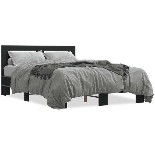 Okvir za krevet crni 140x190 cm konstruirano drvo i metal Cene