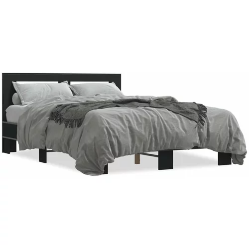  Okvir za krevet crni 140x190 cm konstruirano drvo i metal