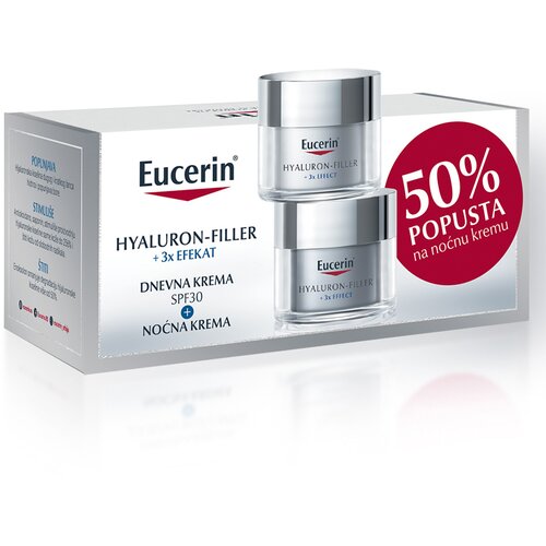 EUCERIN&amp;reg; box Hyaluron-Filler dnevna krema za suvu kožu spf30 50ml + noćna krema 50ml Slike