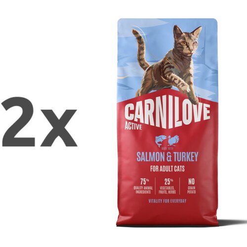 Carnilove Cat Active Adult, briketi - losos in puran 2 x 6 kg Cene