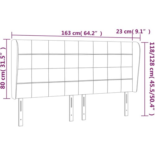  Uzglavlje s u&amp;scaron;ima svjetlosivo 163x23x118/128 cm obar&amp;scaron;unasti Slike