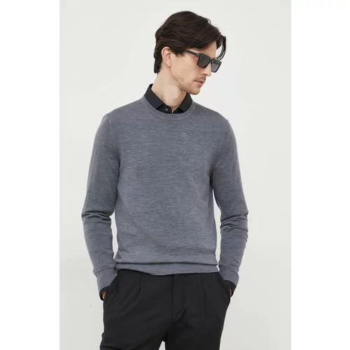 Michael Kors Vuneni pulover za muškarce, boja: siva, lagani