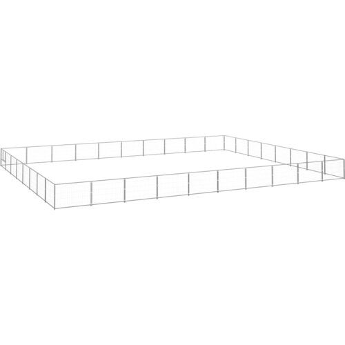 vidaXL Pasji boks srebrn 80 m² jeklo Cene