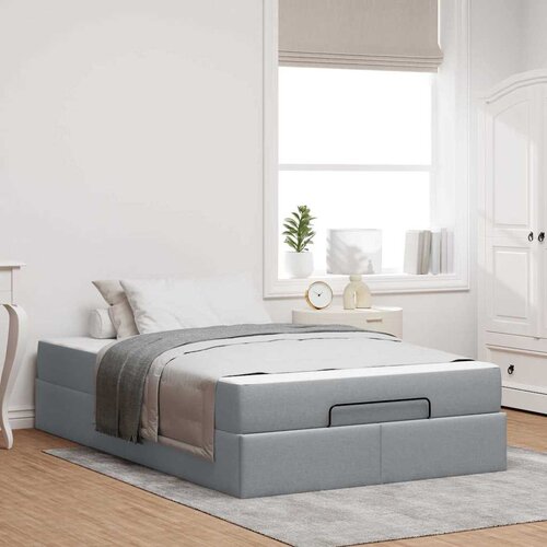 vidaXL Konstrukcija postelje Svetlo siva 120 x 200 cm blago Cene