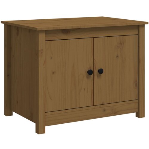 Maison Chic Klubska mizica - kavna mizica - Nizka mizica medeno rjava 71x49x55 cm trdna borovina, (21753776) Slike