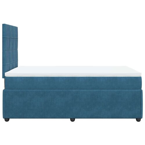 vidaXL Box spring postelja z vzmetnico temno moder 120x190 cm žamet Cene