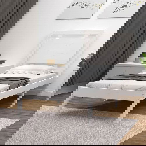  The Living Store Posteljni okvir bel iz trdnega lesa 75x190 cm - Posteljni Okvir, (21524616) Slike