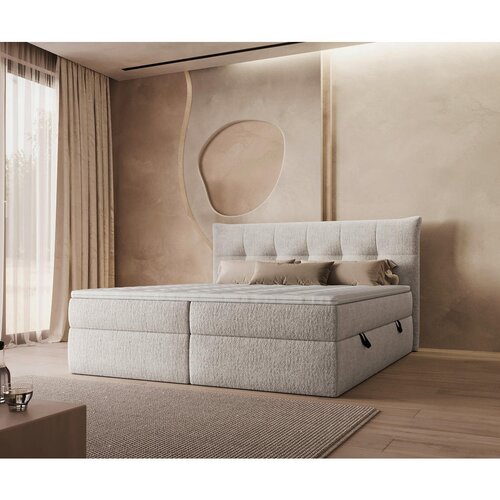 Boxxx POSTELJA Z VZMETNICO 180 cm x 200 cm , tekstil bela Slike