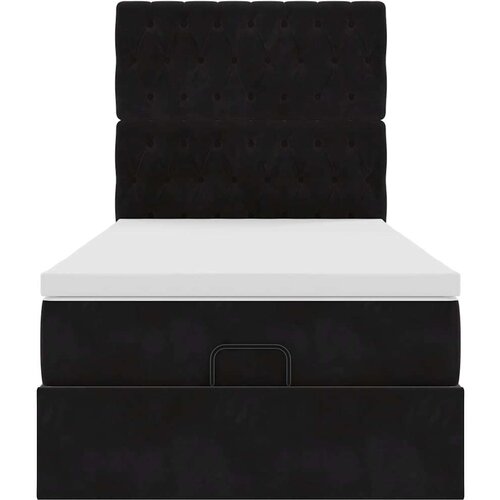 vidaXL Otomanski okvir kreveta s madracima crni 80x200cm baršunasti Cijene