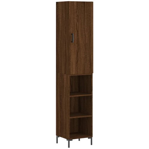 Maison Chic Visoka omara - Komoda - Predalnik rjavi hrast 34,5x34x180 cm inženirski les, (21719078) Slike
