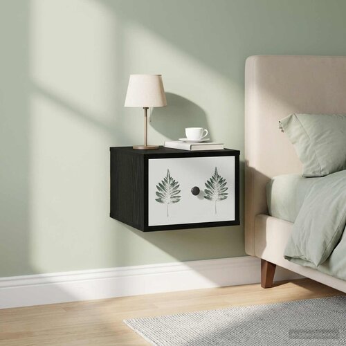  Wall-mounted noćni ormarić HANAU Crni hrast 36 x 33 x 25 cm Cijene
