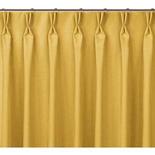  Curtain CARMENA color mustard style classic flex 9.5 cm with double pleat braid 220x270 HOMEDE Slike