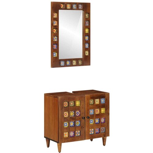  Set namještaja za kupaonicu Zidne 2 pcs Orah Čvrsto drvo manga Cene