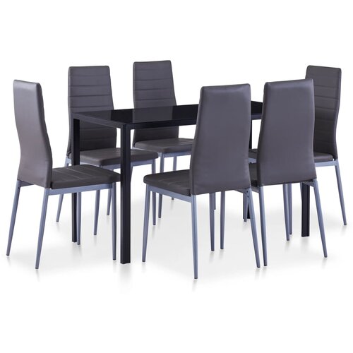 vidaXL Jedilna garnitura 7-delna siva Cene