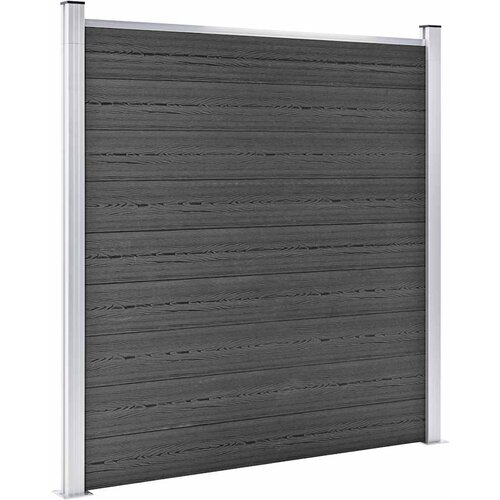  Set panela za ogradu WPC 872 x 186 cm crni Slike