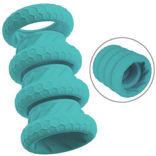 You2Toys 3-in-1 Cock &amp;amp; Ball Ring Set Turquoise Slike